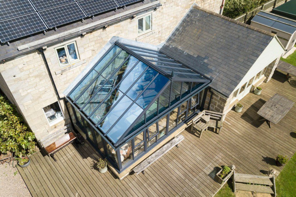 Ultraframe glass roof conservatory installation in Somerset