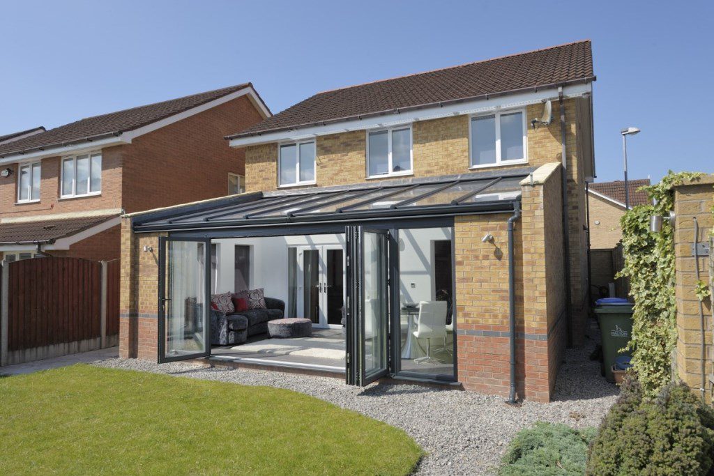 Ultraframe glass roof conservatory installation in Wells