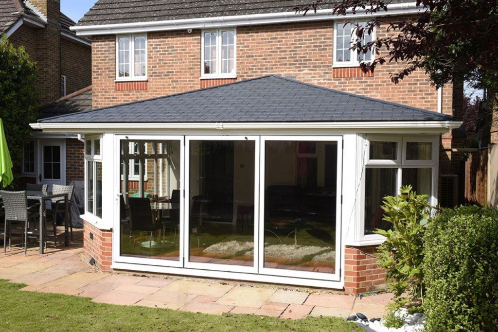 Ultraframe tiled roof conservatory installation in Portishead