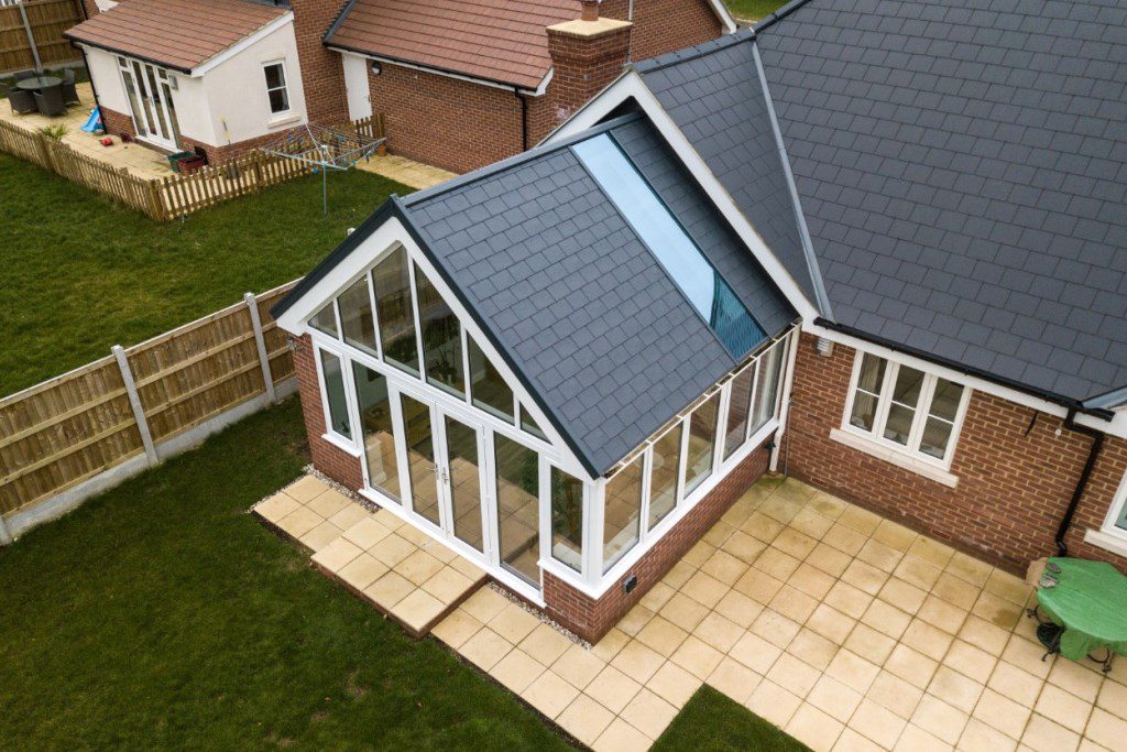 Ultraframe tiled roof conservatory installation in Bristol