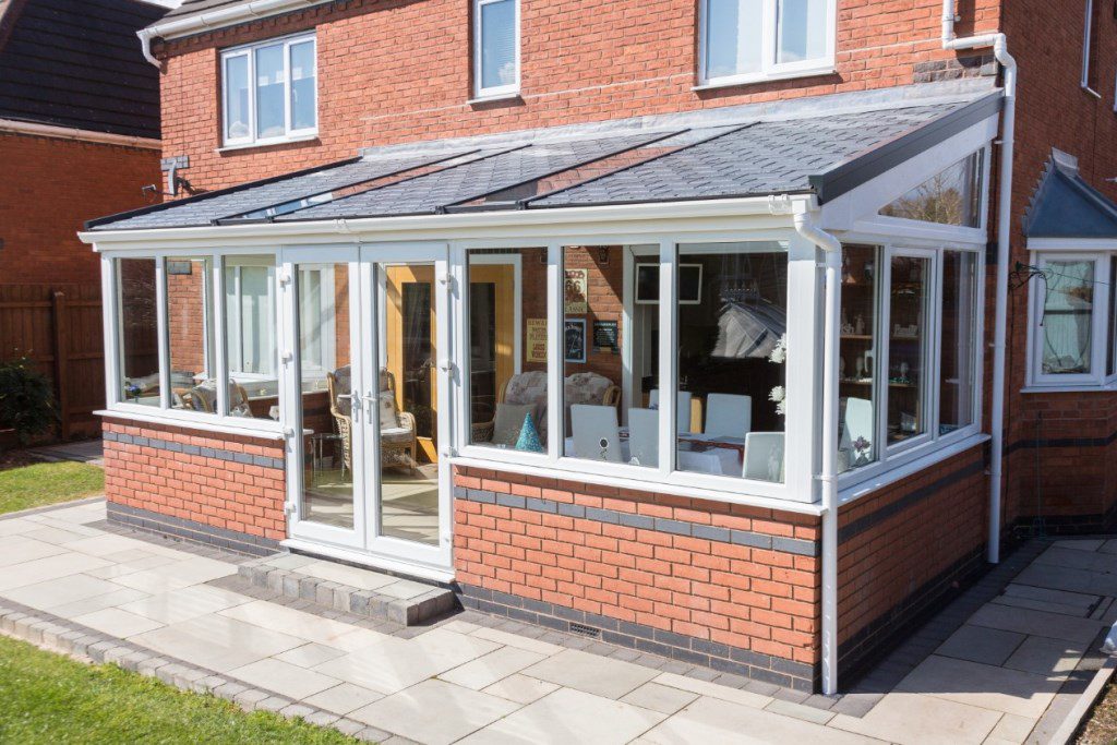 Ultraframe tiled roof conservatory installation in Taunton
